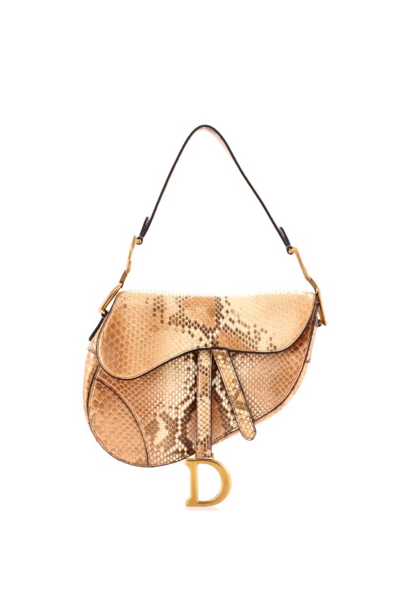 Pre-Owned Saddle Handbag Python Medium By Rebag
