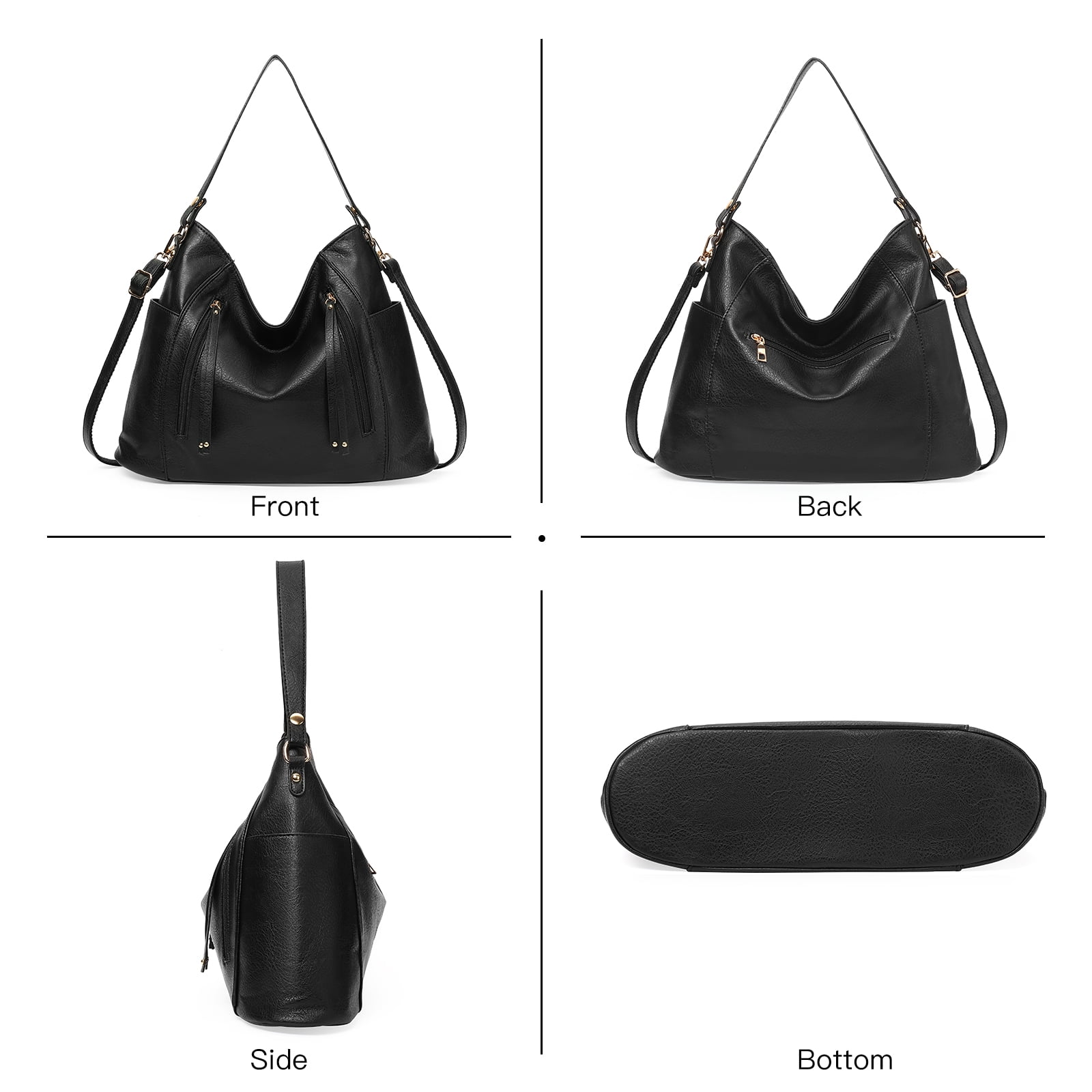 SENDEFN Women Tote Bag PU Leather Handbags Fashion Hobo Shoulder Bags with Adjustable Shoulder Strap And Side Pockets.