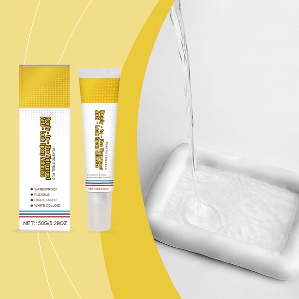 Sellador adhesivo epoxi impermeable | Reparación de fugas lista para usar para madera, baldosas, vidrio | antifugas, resistente a la intemperie, de interior exterior | Secado rápido | Recubrimiento