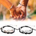 thumbnail image 2 of 2 Matching Yin Yang Adjustable Woven Cord Bracelet Handmade Friendship Relationship Best Friend Bracelet, 2 of 5