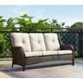 thumbnail image 5 of PARKWELL 3-Piece Patio Conversation Set,Cushioned Sofa with Ottomans,Outdoor Furniture Sets,Brown Wicker and Beige Cushion, 5 of 11