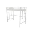 Your Zone Brittain Twin Metal Loft Bed, Off White