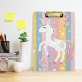 thumbnail image 6 of Unicorn with Flowers and Hearts Acrylic Clipboards 12 x 9 Inch A4 Size with Low Profile Clip Hanging Clipboard for Classroom School Office, 6 of 8