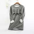 thumbnail image 2 of QHFBli Womens Thermal Top / Long Johns Top Women's Printed Pullover Winter Warm Soft Thermal Underwear Top Cozy Round Neck Homewear Sweater For, 2 of 2