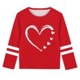 thumbnail image 5 of Maean Kids Valentine's Day Shirts Girls Cute Heart Graphic T-Shirt Casual Long Sleeve Tee Tops 3-14T, 5 of 5