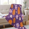thumbnail image 6 of 70x55 Inches Glow in The Dark Blanket Cozy Throw Camping Blankets for Home and Outdoor Use Orange Pumpkins and Flowers, 6 of 8