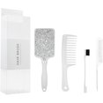 thumbnail image 1 of wonima11 Hair Brush Set Anti Static Massage Vent Hair Brush Detangling Brush with Wide-toothed-comb Paddle Brush for Women Men Multicolored Silver Colour…, 1 of 1