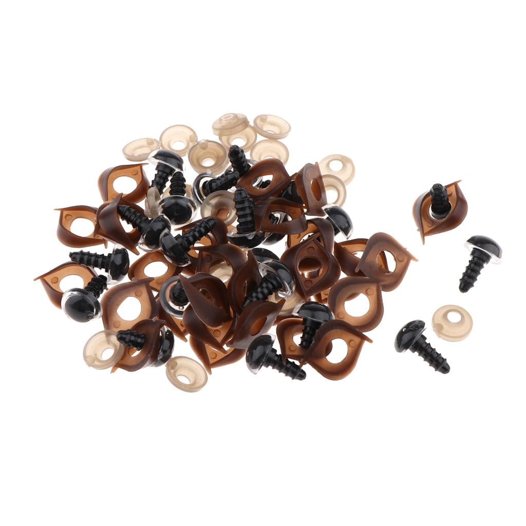 100x teddy eyes safety eyes black plastic eyes amigurumis DIY 12mm