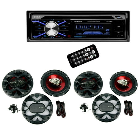 Dash Speaker Cover - Boss 508UAB Dash CD Car Player USB/ MP3 Receiver Bluetooth + 4 6.5