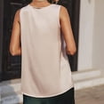thumbnail image 4 of HAPIMO Clearance Womens Pleated Tank Tops Button V-Neck Sleeveless Solid Color Casual Flowy T-shirt Blouse With Pocketless Teen Grils Fashion Clothes Beige, 4 of 4