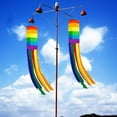 thumbnail image 6 of Raindrops Bright Rainbow Windsock Flags for Outdoor Yard and Garden Decoration Made of Polyester 2Pcs, 6 of 8