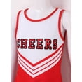 thumbnail image 7 of TiaoBug Kids Girls Cheerleading Outfits Tank Pleated Dance Dress Knee High Sock Cheer Uniform Set Red 5-6, 7 of 7