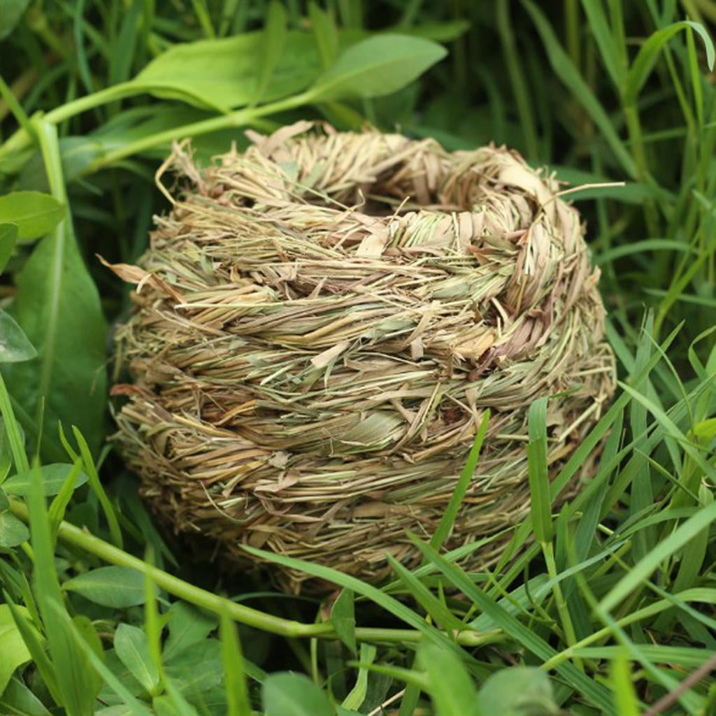 Woven Straw Bird House Bird Hatching Breeding Nest for Parrot Pigeon 12cm 
