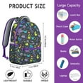 thumbnail image 4 of Birthday Dinosaur Student School Backpack Cute Colorful Dino Print with Forest Planets Stars Pattern for Student Gift, 4 of 6