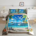 thumbnail image 2 of Erosebridal Ensemble de Literie Feuilles Tropicales Simple, Couette Plage Mer, Décoration de Chambre d'Ado, Réversible, Léger, 2 Pcs, 2 of 8