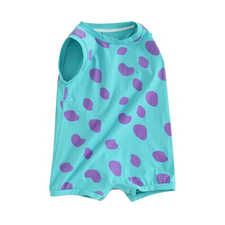 

EYIIYE Baby Girls Boys Romper Cartoon Animal Print Tail Sleeveless Jumpsuits