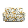thumbnail image 3 of Xoenoiee Yellow Flower Print Stretch Recliner Loveseat Cover, Elastic Sofa Slipcover Soft Fitted 2 Seats Couch with Pockets Washable Furniture Protector, 3 of 6