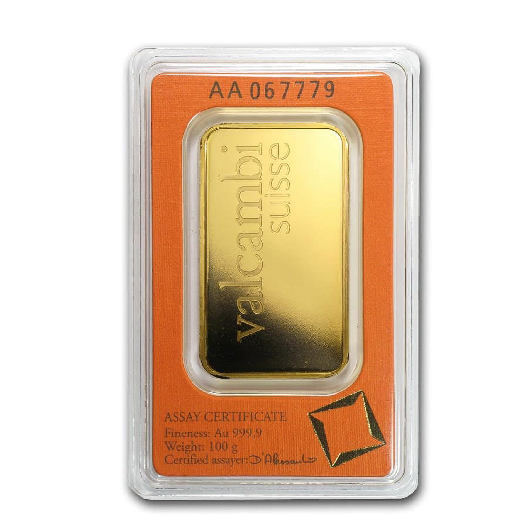 100 gram Gold Bar - Valcambi (In Assay)