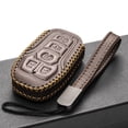 thumbnail image 4 of Vitodeco Genuine Leather Smart Key Fob Case Cover Protector Compatible for Ford Fusion, Explorer, Escape, Edge, F-150, Mustang (2015 - 2017 Models) - 5-Button, Brown, 4 of 5