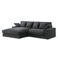 thumbnail image 3 of Benjara Sty 105 Inch Reversible Sectional Sofa Chaise, Gray Corduroy, Solid Wood, 3 of 5