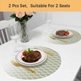 thumbnail image 5 of Sage Green Ombre Stripe Round 13 Inch Placemats Set of 2, Modern Abstract Gradient Striped HeatResistant Non Slip Place Mats for Dining Table, Wipeable Braided Kitchen Table Mats for Housewarming, 5 of 9