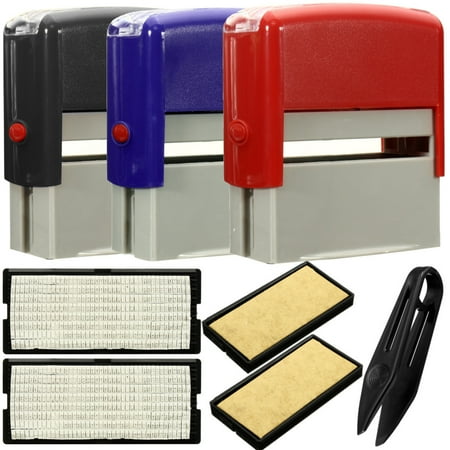 - Personalised DIY Self Inking Rubber Stamp Kit Customised Business Name Address-3 Lines