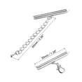 thumbnail image 2 of 10Sets Slide on End Clasps with Lobster Claw Clasps & Extension Chain 35mm for DIY Craft Making, Silver White, 2 of 6