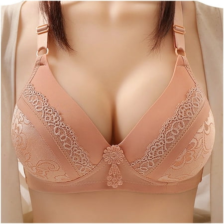 

IROINNID Women s Push-Up Bras Solid Sexy Ladies Without Steel Rings Medium Cup Large Size Breathable Gathered Underwear Daily Without Steel Ring Underwear