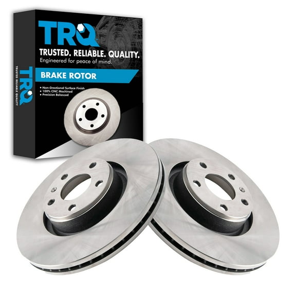 TRQ Front Brake Rotors Set Vented Fits Select 2006-2011 Audi A6 2005-2011 A6 Quattro
