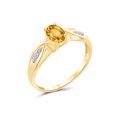 thumbnail image 2 of JewelersClub Citrine Ring Birthstone Jewelry – 0.45 Carat Citrine 14K Gold Plated Silver Ring Jewelry with White Diamond Accent – Gemstone Rings with Hypoallergenic 14K Gold Plated Silver Band, 2 of 4