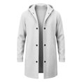 thumbnail image 4 of Men's Winter Pockets Coat Solid Color Hooded Coats Long Sleeve Jacket Outwear for Man, 4 of 8
