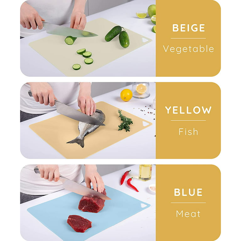 Chop-Chop Flexible Non-Skid Cutting Mat, Assorted Colors, Set of 4, Blue