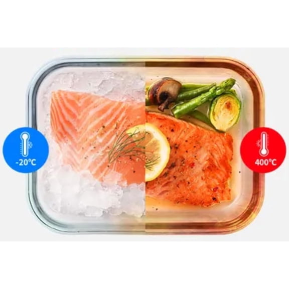 LNG455S5W The Clear Borosilicate Glass Food Storage Containers with Lids, 10-Piece Set