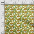 thumbnail image 1 of oneOone Viscose Chiffon Lime Green Fabric Cloud & Bird Cartoon Sewing Fabric By The Yard Printed Diy Clothing Sewing Supplies 42 Inch Wide, 1 of 4