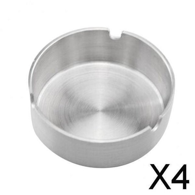 Bandeja para cenizas de cigarrillos de acero inoxidable, creativa, gruesa, decoración de mesa, paquete de 2-4 4 piezas