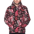 thumbnail image 4 of Hoodies for Men - Red Gray Black Paisley Long Sleeve Comfrt Men'S Fashion Hoodies & Sweatshirts, Sweatshirts for Men Hoodies Pullover Clothing Clothes with Pouch, 4 of 7
