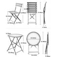 thumbnail image 7 of Boyel Living Patio Bistro Set, Folding Outdoor Patio Table and Chairs, Foldable Patio Steel Furniture Sets, White, 7 of 7
