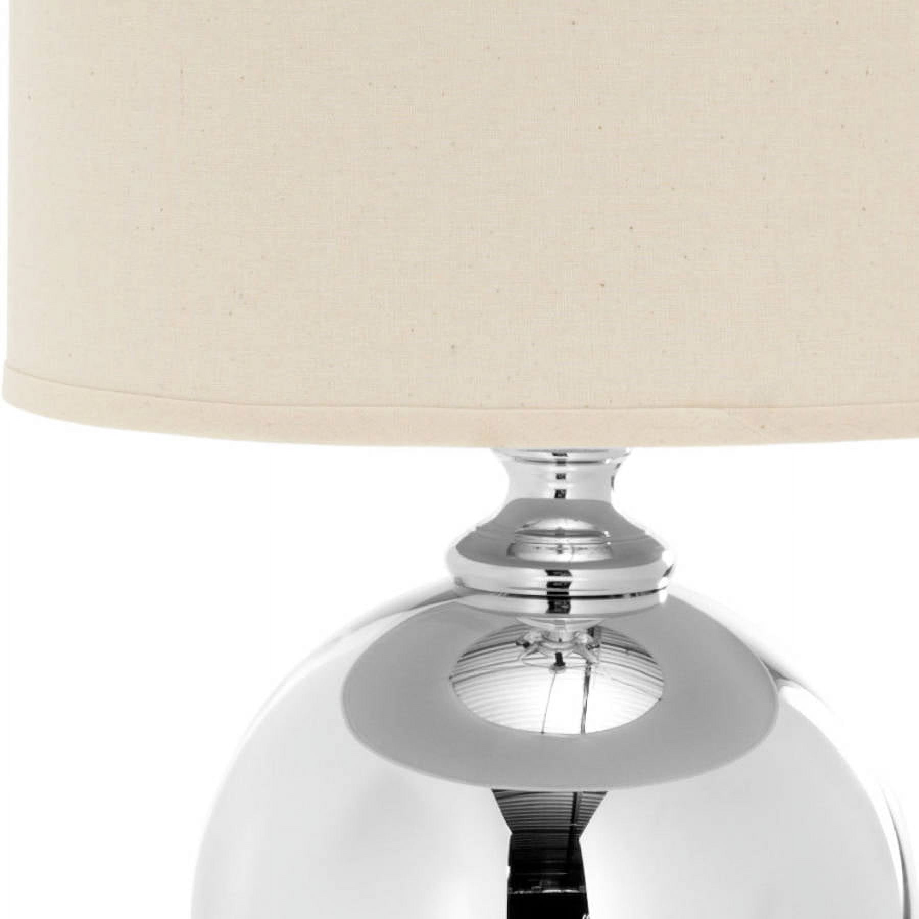 Safavieh Icott 29" Glam Illuminated Silver Table Lamps with Mercury Glass Off-White Shades