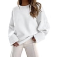 thumbnail image 1 of Suéter PRETTYGARDEN Oversized Peludo Cuello Redondo Blanco Talla L, 1 of 8