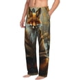 thumbnail image 6 of Fuzoiu Streamside Meditating Fox Print Men's Pajama Pants,Lounge Pants for Men,Lounge PJ Bottoms,Sleepwear Pants with Drawstring Pockets -XX-Large, 6 of 6