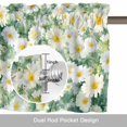 thumbnail image 6 of White Daisy Valance Curtain for Windows Watercolor Flower Green Leaf Spring Floral Farm Rod Pocket Curtain Valances Short Window Treatments Panels for Kitchen Bathroom Laundry Basement 42 x 12 Inch, 6 of 9