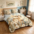 thumbnail image 2 of Manfei Rustic Elk Twin Bedding, Printing Groovy Floral Bedding Comforter Set, Tan Blue, Gray Reversible, 7-Piece, 2 of 6