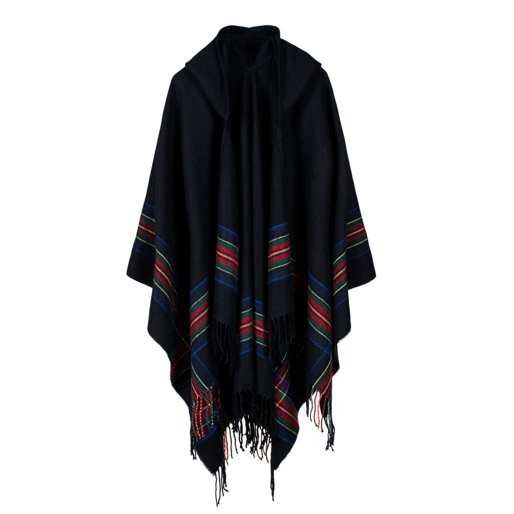 New Women Knitted Poncho Hooded Stripe Oversized Cardigan Sweater Long Shawl Scarf Cashmere Pashmina New Women Knitted Poncho Hooded Stripe Oversized Cardigan Sweater Long Shawl Scarf Cashmere Pashmina
