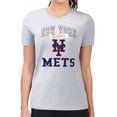 thumbnail image 4 of Women's G-III 4Her by Carl Banks Heather Gray New York Mets Super-Slim Fit Lightweight Team Logo Graphic T-Shirt, 4 of 5