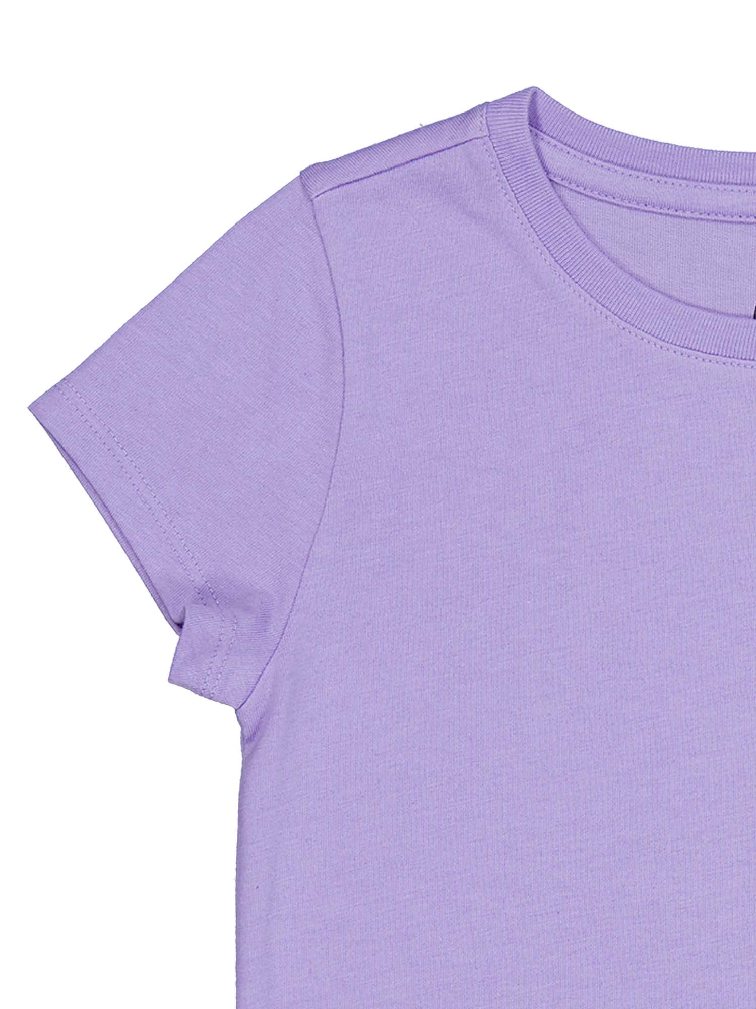 Wonder Nation Girls Kid Tough Tee with Short Sleeves, Sizes 4-18 & Plus