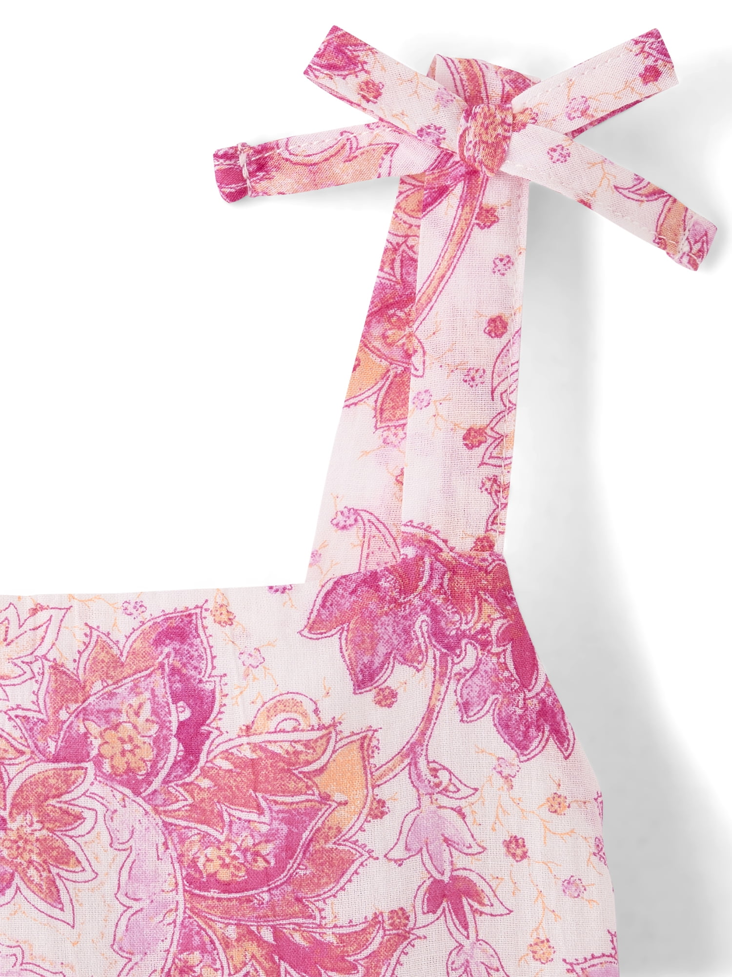 The Children's Place Girls Sleeveless Printed Textured Bow Shoulder Dress, Sizes XS-XXL