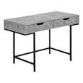 thumbnail image 2 of Computer Desk - 2 Storage Drawers / Recessed Metal Legs - 48"L - Grey Stone-Look / Black, 2 of 10