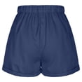 thumbnail image 6 of Fengqque Women Comfy Drawstring Casual Elastic Waist Pure Color Shorts Summer Beach Lightweight Short Pants with Pockets Dark Blue XXXL(XXXL), 6 of 8