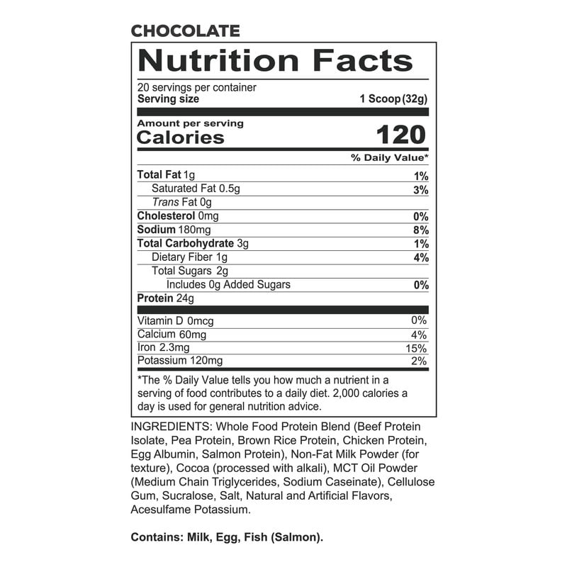 REDCON1 MRE Lite Whole Food Protein Powder, Chocolate, Whey & Lactose Free Meal Replacement, Easy to Digest, 20 Servings