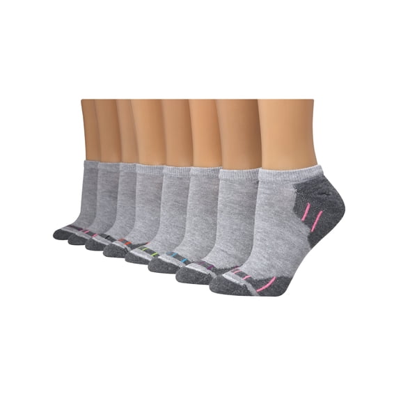 Hanes Comfort Fit Women's No-Show Socks, 6-Pairs Assorted Grey 5-9